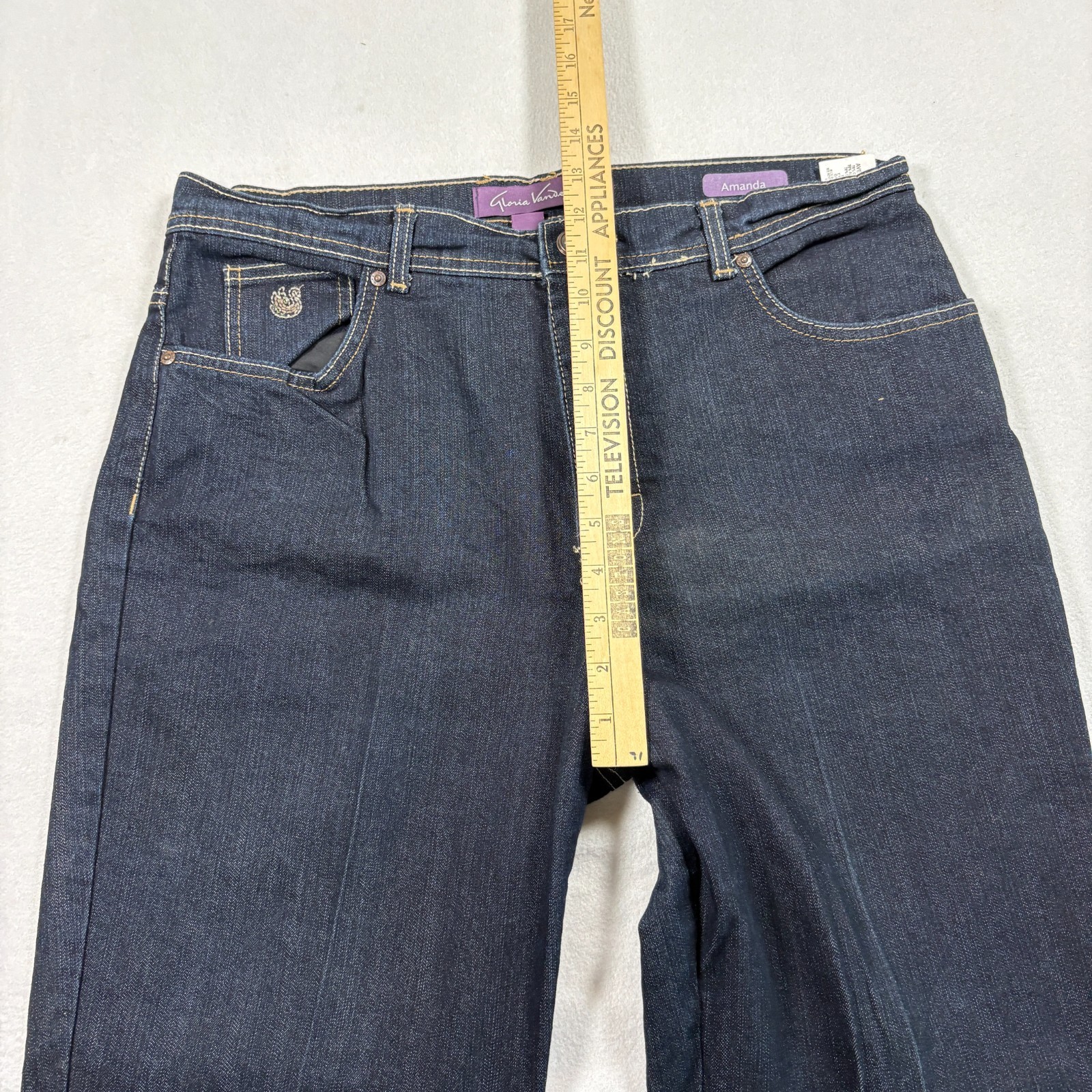 Gloria Vanderbilt Womens Amanda Jeans Size 14 Dark Wash High Rise Denim Y2K