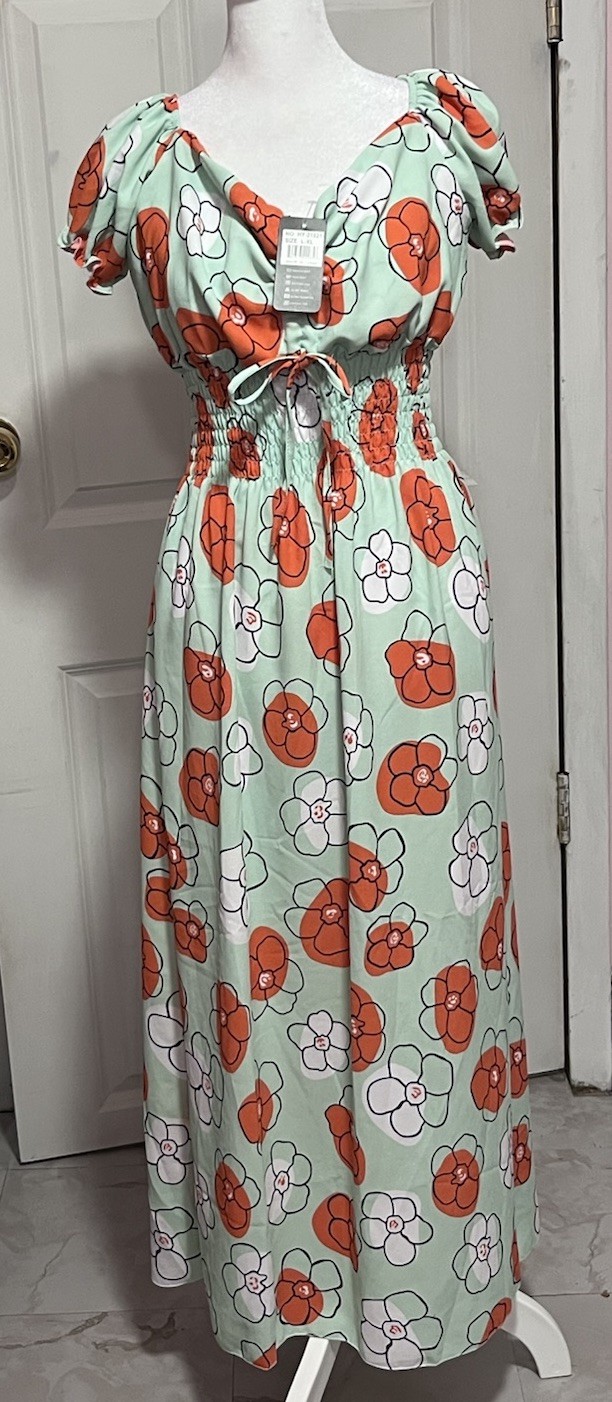 Women’s Summer Dress Size L/XL Mint Green Multi