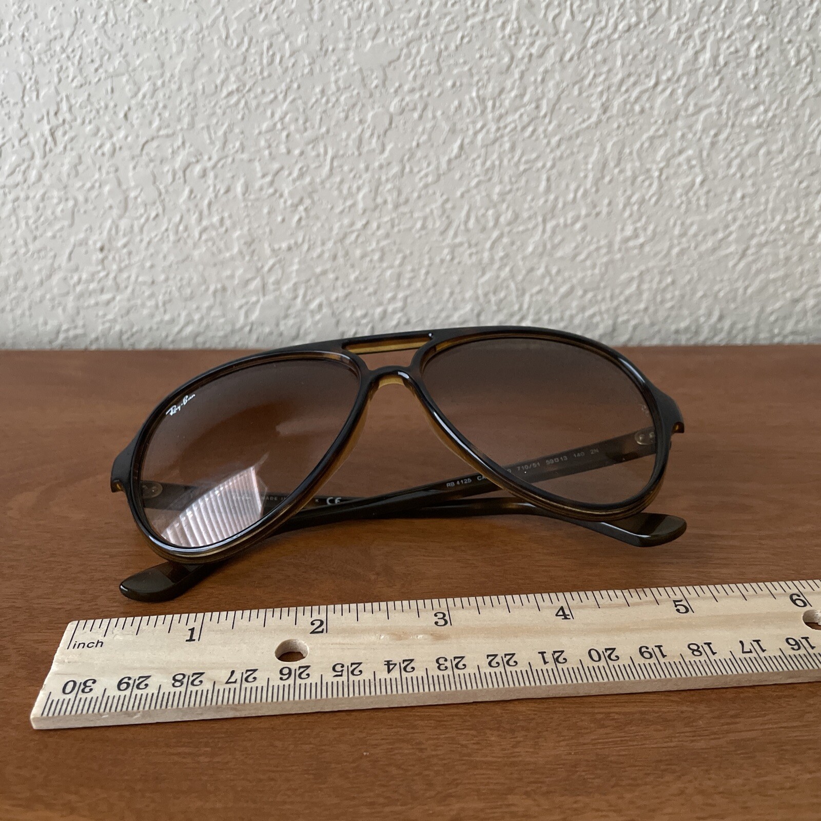 Ray-Ban RB4125 59-13 Aviator Sunglasses – Matte Havana 710/51 140 2N