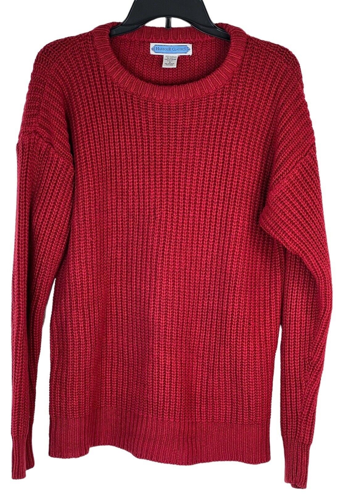 Harbour Classics Crew Red Sweater Oversized Small Preppy Collegiate Old Money