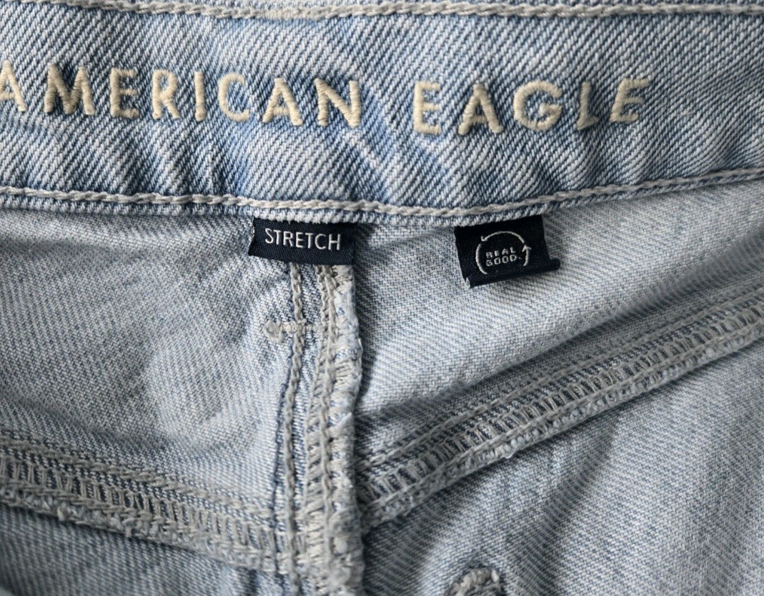 American Eagle Stovepipe Jeans Womens 4 Long High Rise Metallic Side Stripe