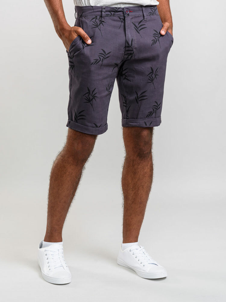 D555 DUKE MENS NAVY STRETCH NAVY SHORTS LEAF PRINT 30″ 32″ 34″ 36″ 38″ 40 200701