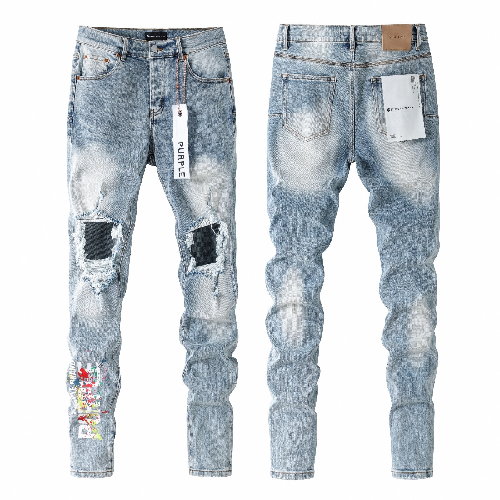 New 2026 Purple brand Men’s personalized Hole fashion Leisure jeans