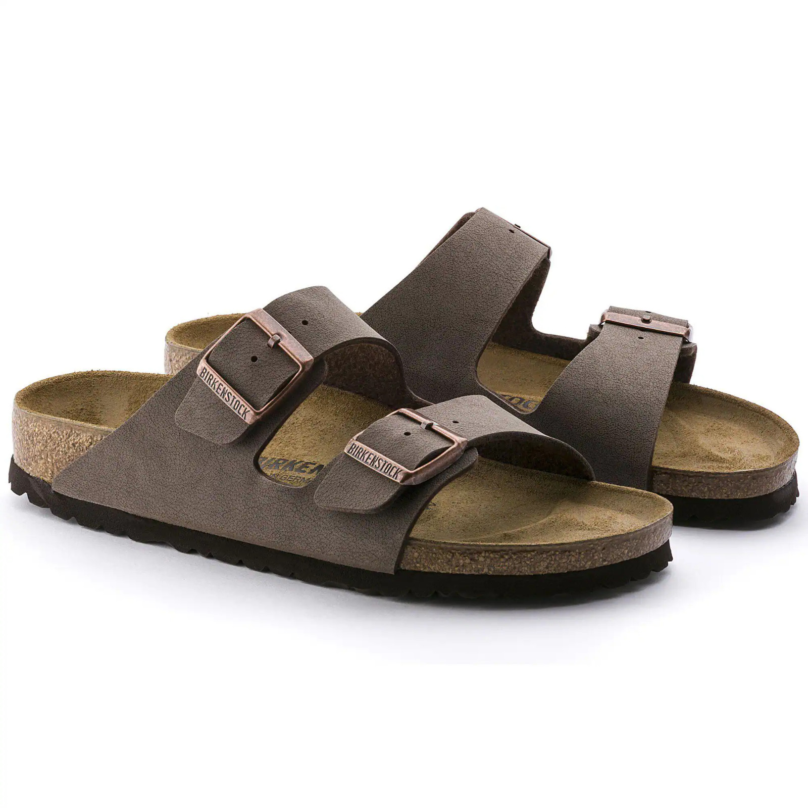 Birkenstock Arizona Mocha Birkibuc Birko-Flor Leather Sandals Select Size 37-45