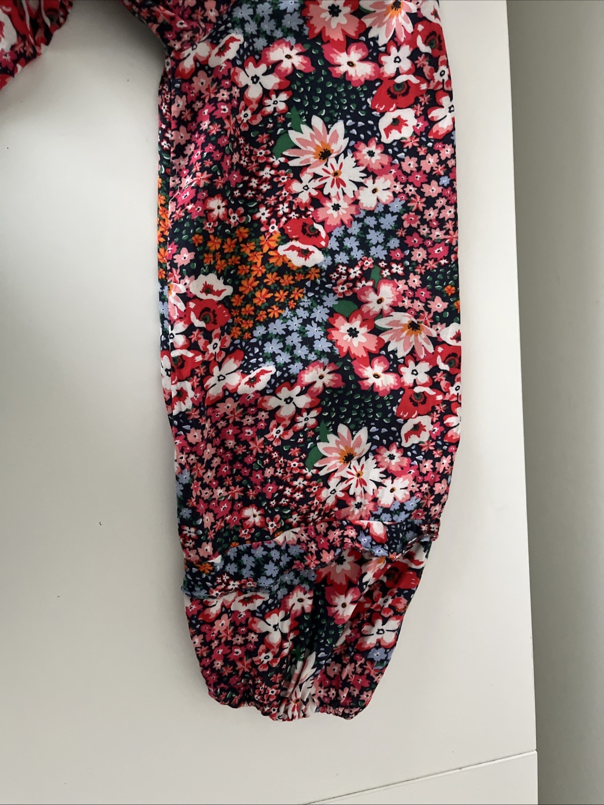 Long Sleeved Blouse M&S Pink Blue White Floral UK 10 Ladies