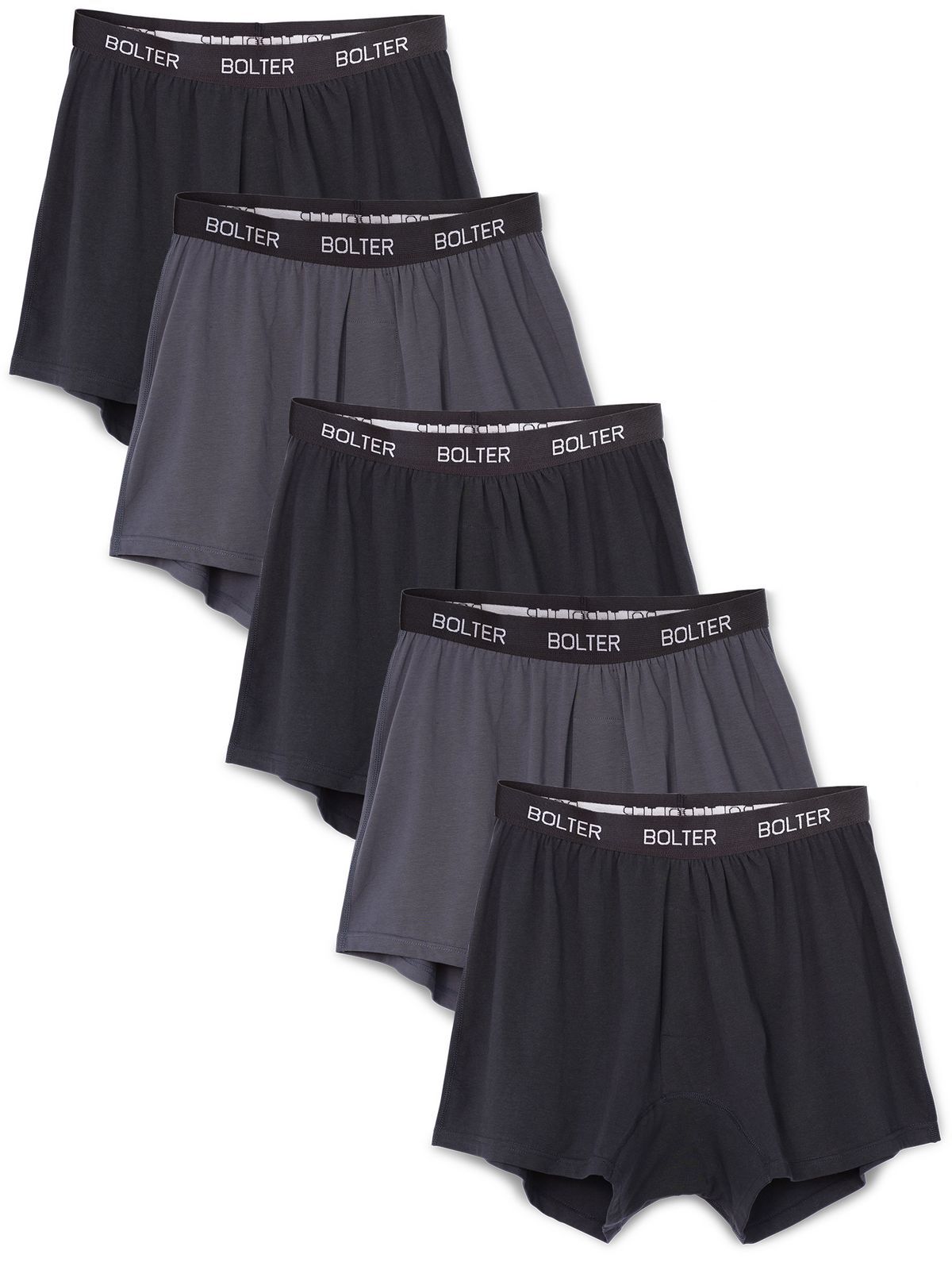 Bolter Men’s 5-Pack Cotton Stretch Boxers Shorts