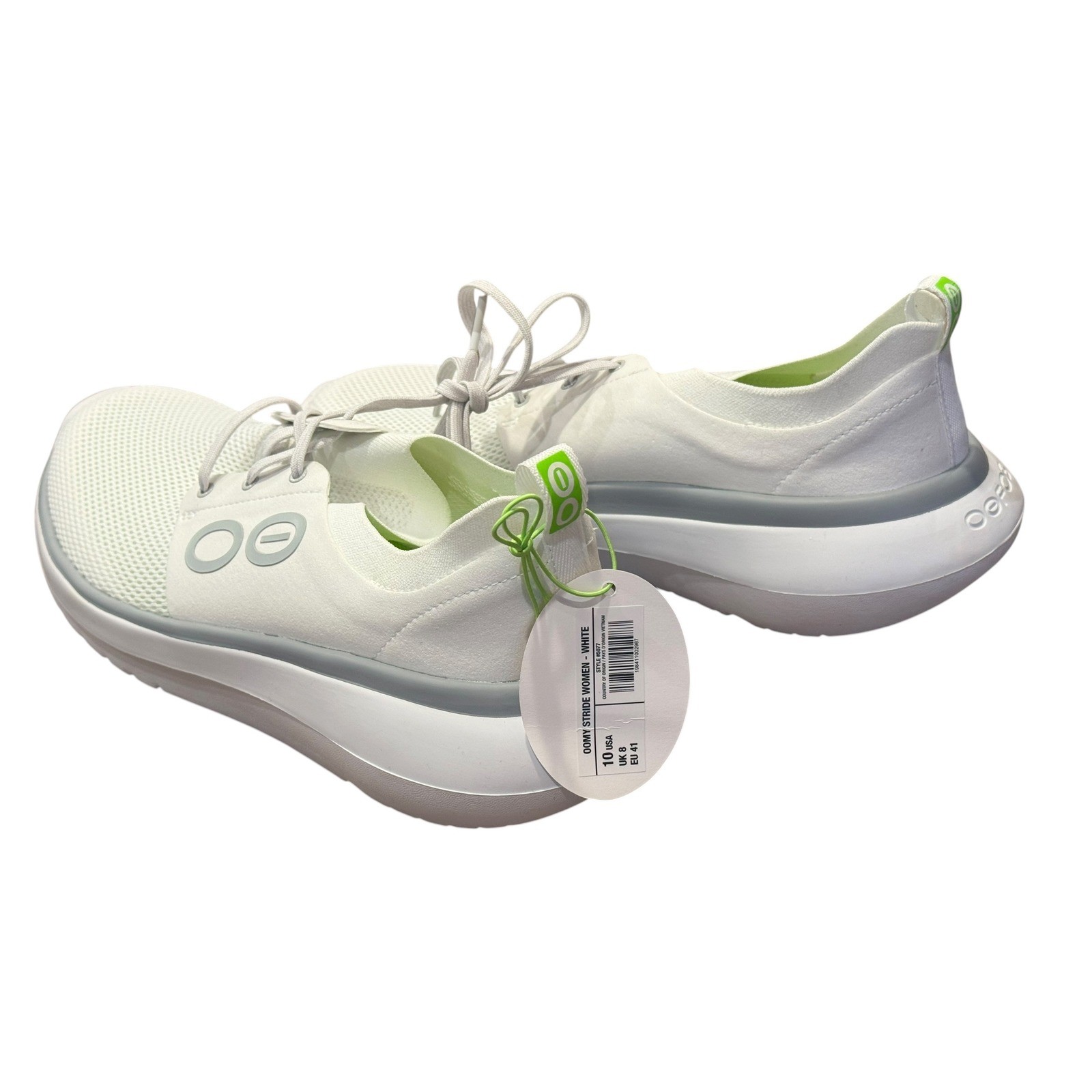 OOFOS OOMY Stride Women White Recovery Walking Shoes Sneakers Size 10 NEW