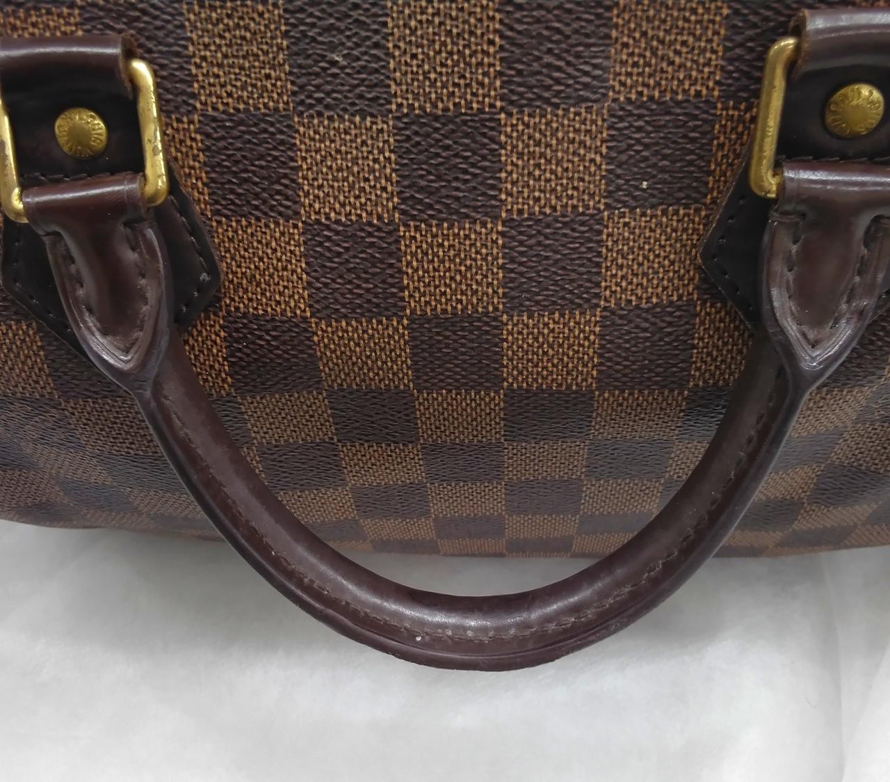 LOUIS VUITTON Damier Ebene Speedy 30 N41364 Handbag Leather Auth Used
