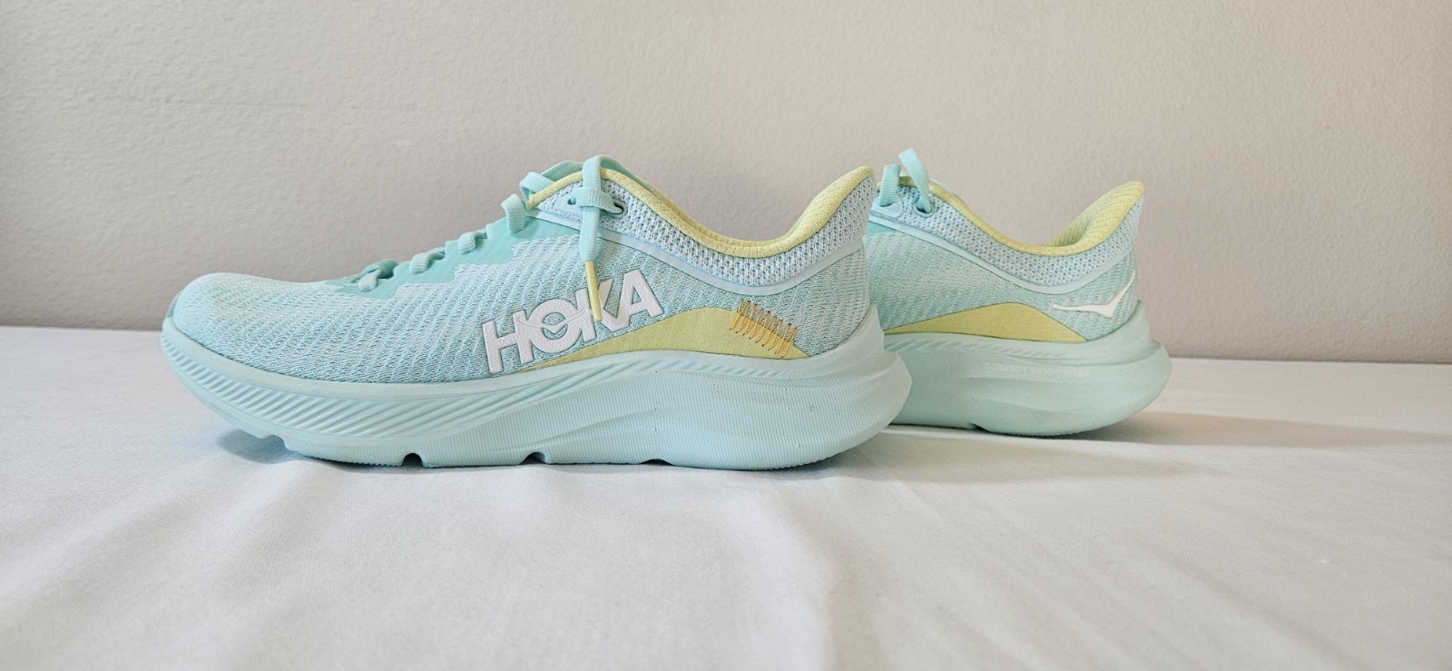 HOKA ONE ONE Solimar Unisex Running Shoes Light Blue/Yellow Lace-Up Low Top