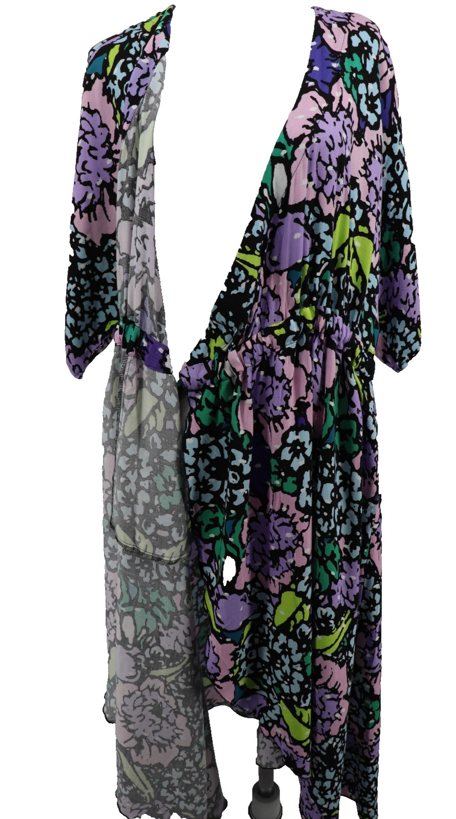 Melissa McCarthy Seven7 Midi Wrap Dress Womens Sz 1 X 14W 16W Purple Floral New