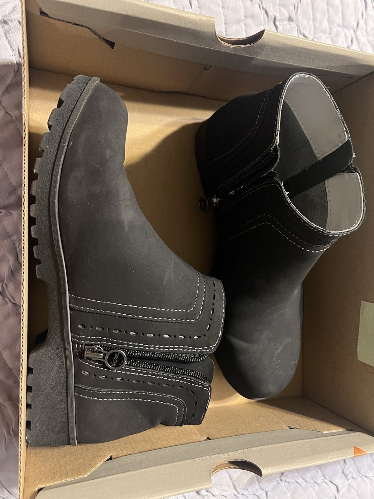 JSport by Jambu Jenna Black Ankle Boots Women’s Size 8M Memory Foam Side Zip