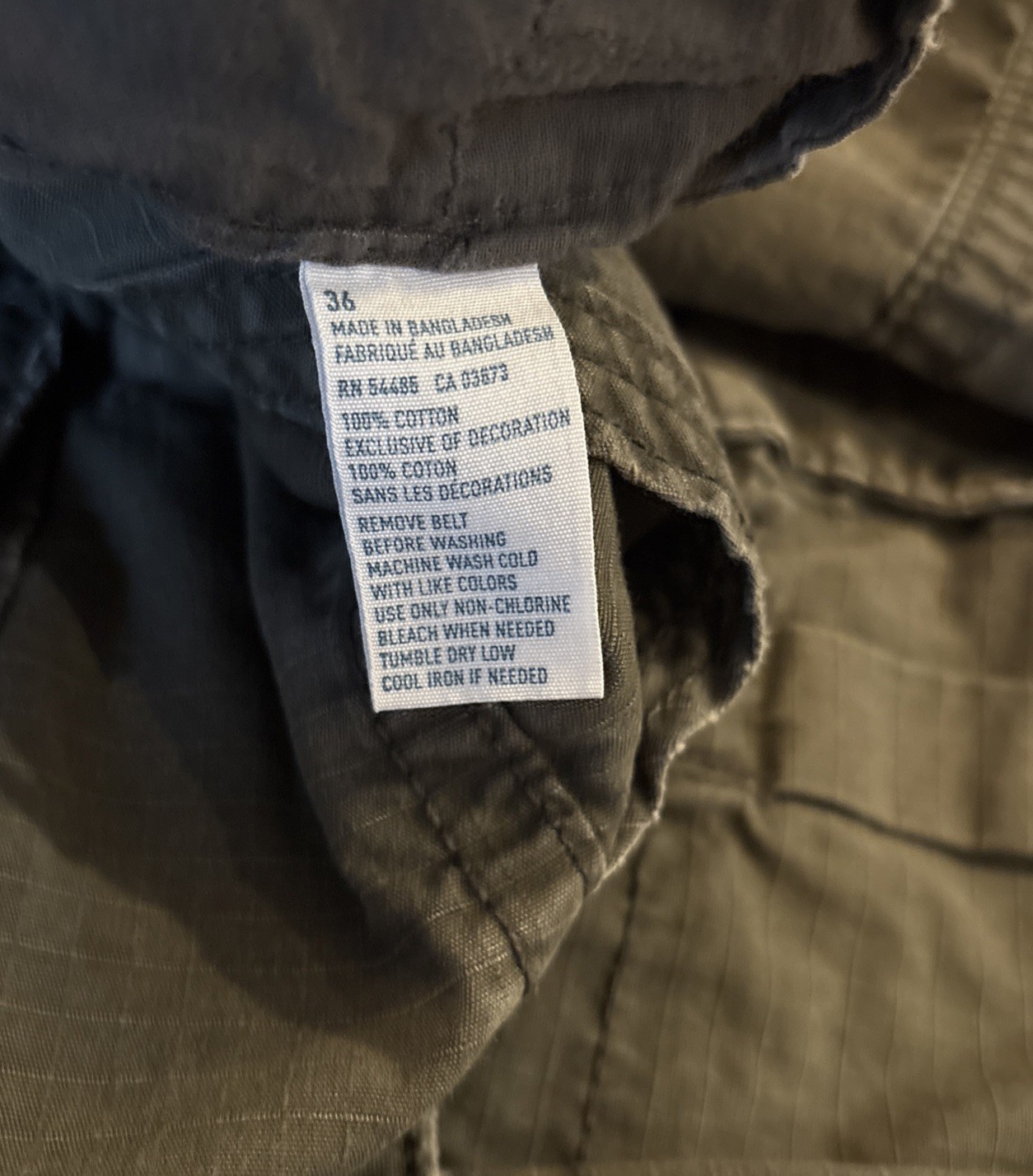American Eagle Classic Length Army Green Cargo Shorts Size 36 RipStop 11” Inseam