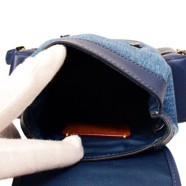 Coach Bag COACH Denim Leather Sling Sprint Small Logo Flap Backpack One Shoulder