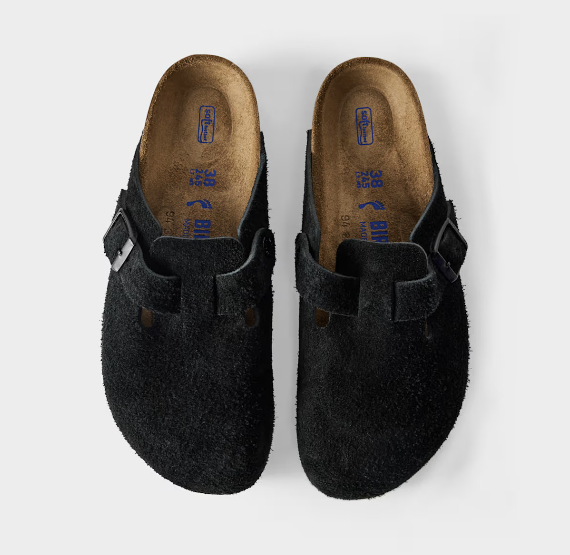 Birkenstock Boston Suede Leather Soft Footbed Taupe/Black/Mocha/Clog Sandals
