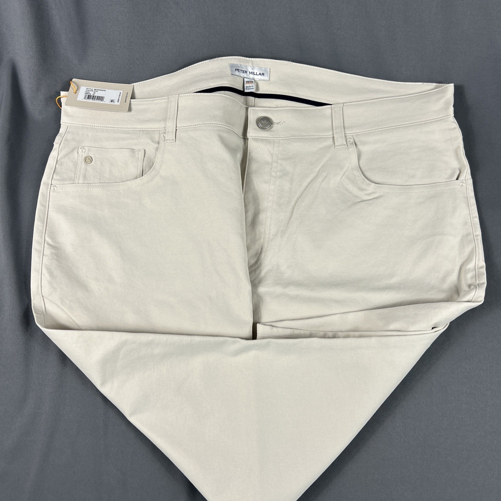 Peter Millar Golf Pants Crown Sport eb66 Performance 38 x 30 Stone NWT MSRP $168