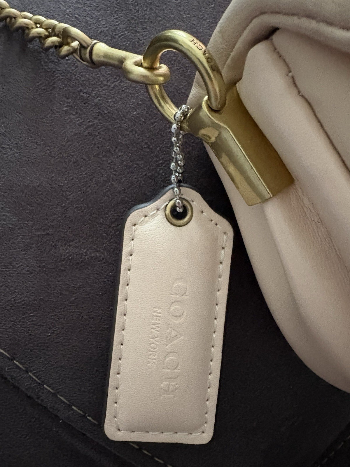 Coach Pillow Tabby Shoulder Bag with Top Handle and shoulder belt- Ivory