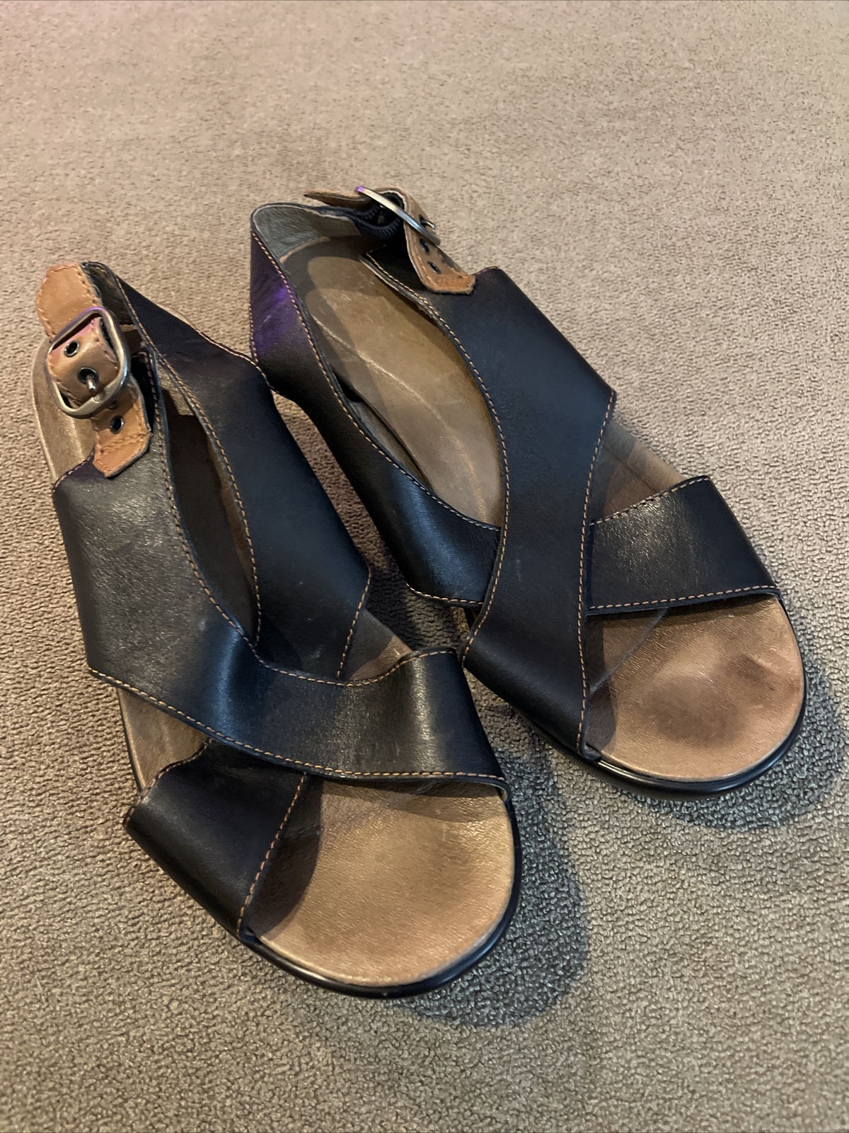 Dansko Brown Leather Strap Clog Sandals Shoes Women’s Size 38 (TD)