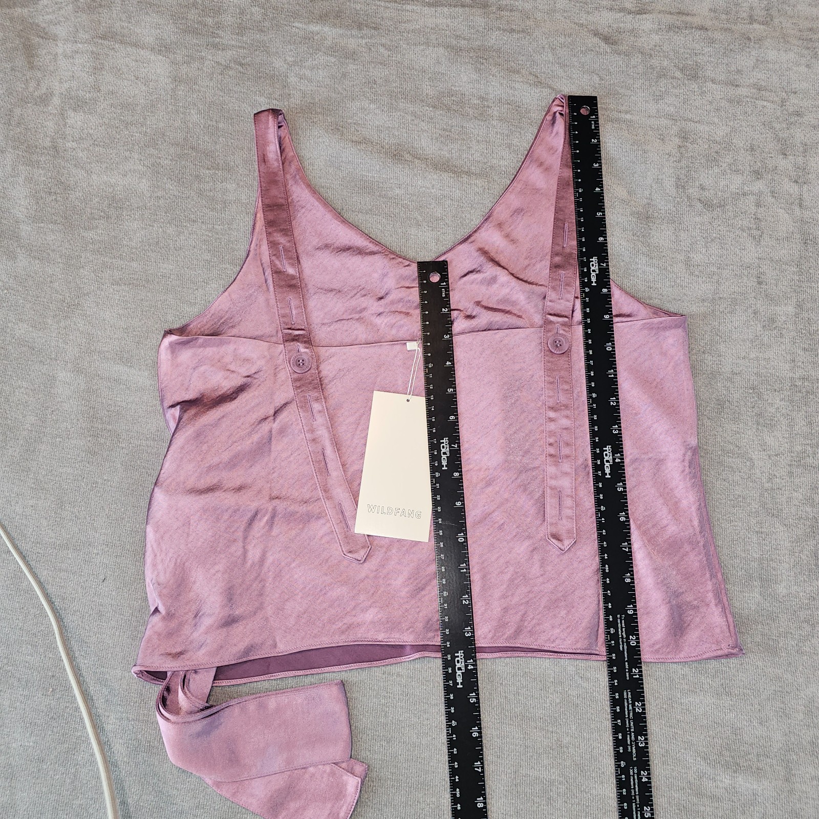 Wildfang The Empower Satin Cami Tank Medium W Tie Mauve Purple NEW
