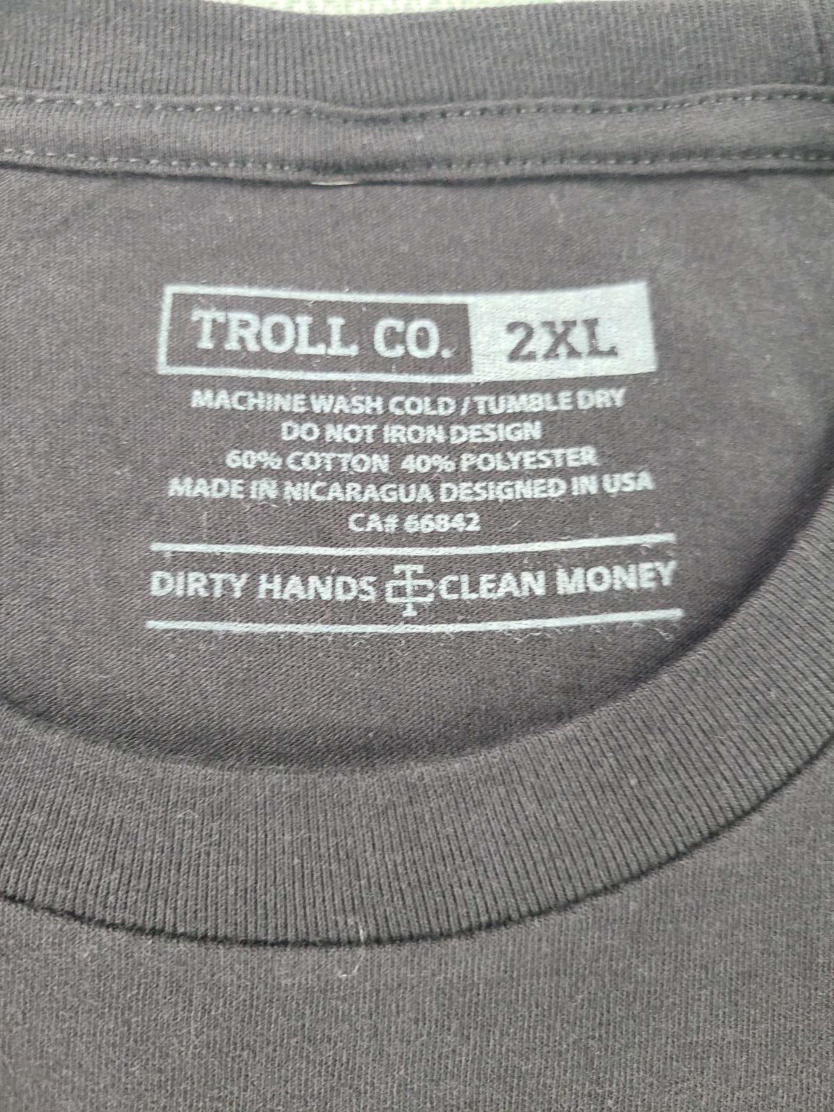 TROLL CO. Dirty Hands Clean Money Twisted Wrenches Men’s Black S/S Size 2XL