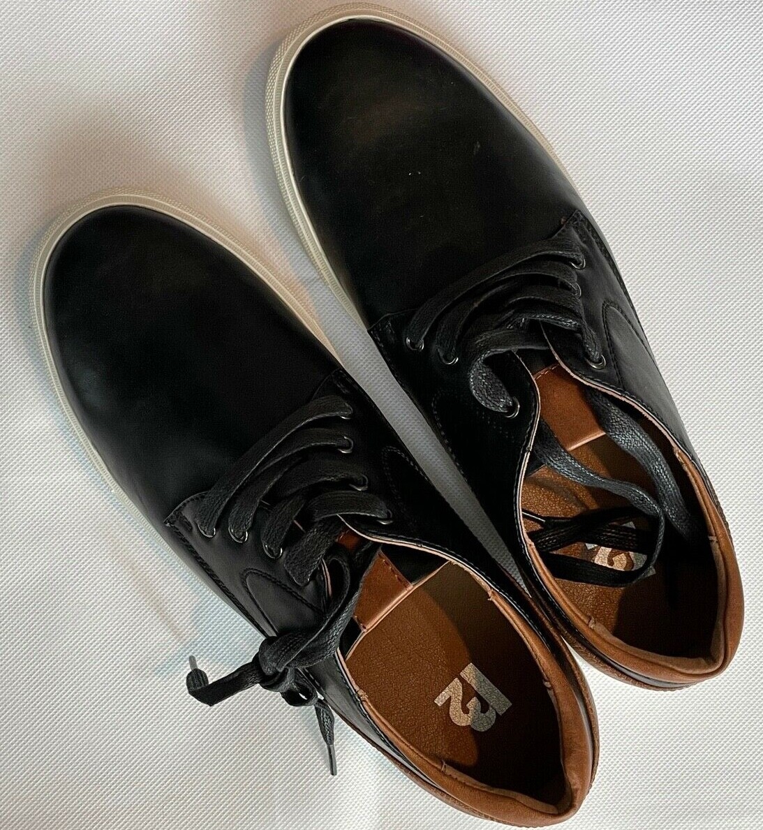 REED LACEUP MEN’S SIZE 10.5 BLACK BROWN SHOES SAWYER MAN MADE MATERIAL NEW
