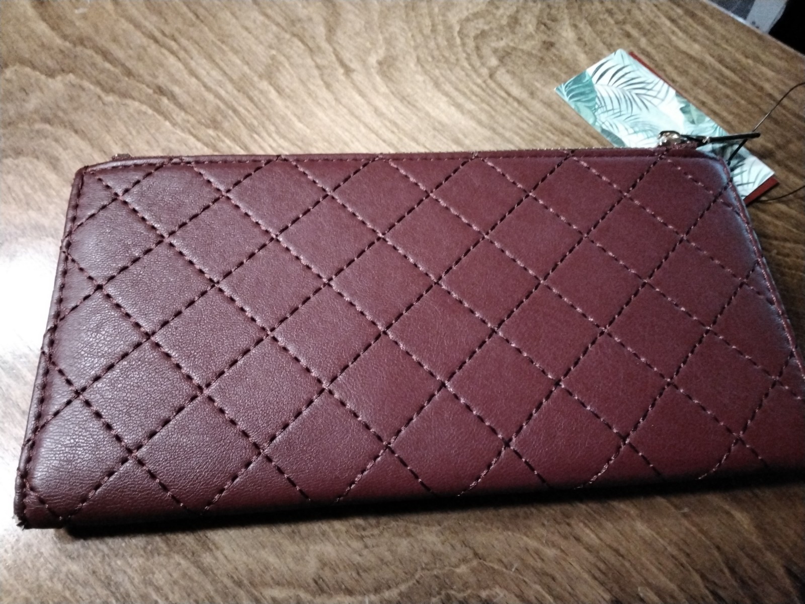 Badgley Mischka Logo Quilted Button Open Long Card Wallet Card Slots…