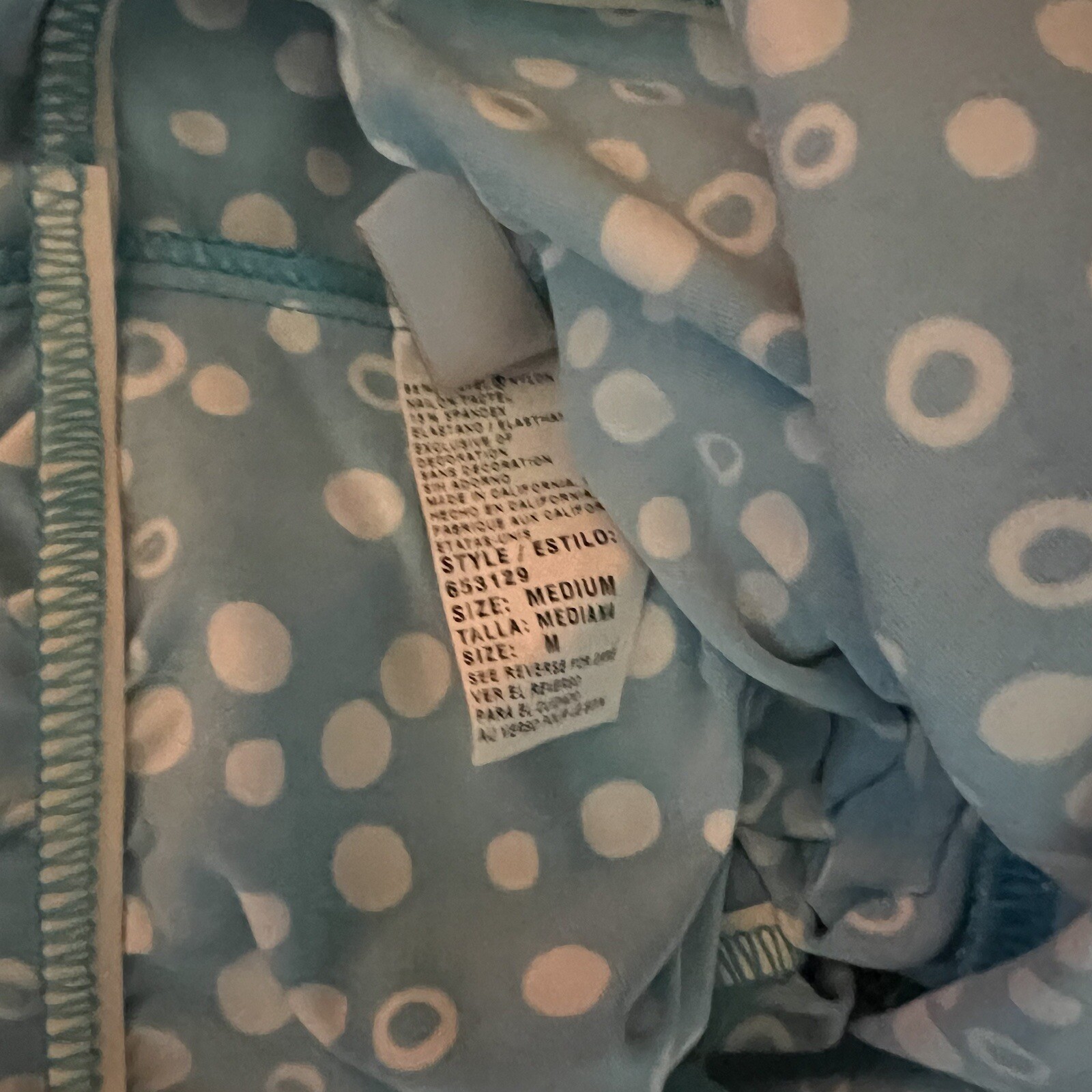 Athena Turquoise and White Bubbles Circles Polka Dots Swimsuit Cover Up M NWT