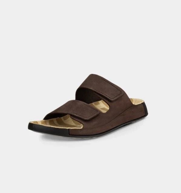 Ecco Men’s 2nd Cozmo Sandals Nubuck Leather Mocha Sz 12-12.5 New