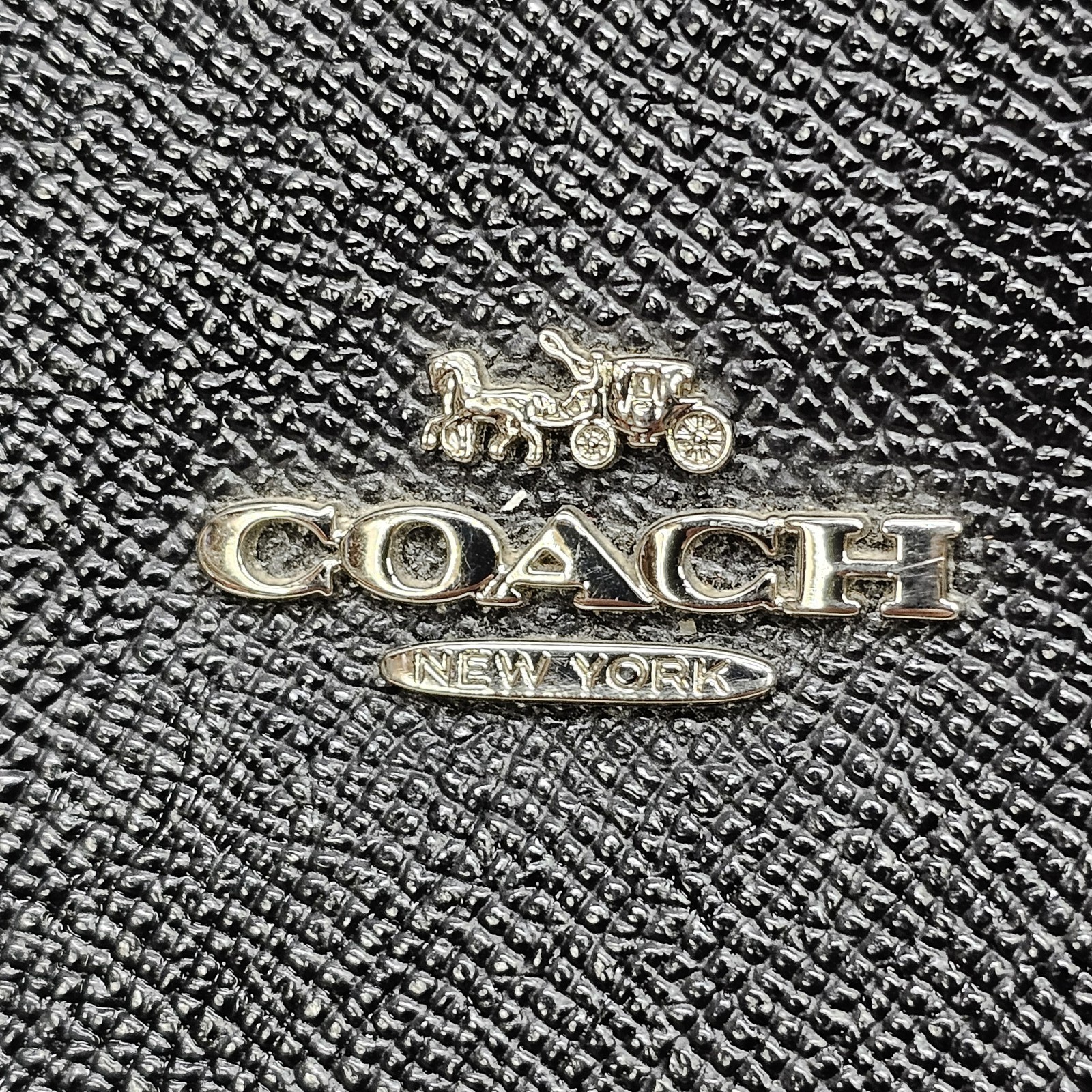 Coach Reversible City Tote Black Crossgrain Leather Checkered Buffalo Plaid Bag