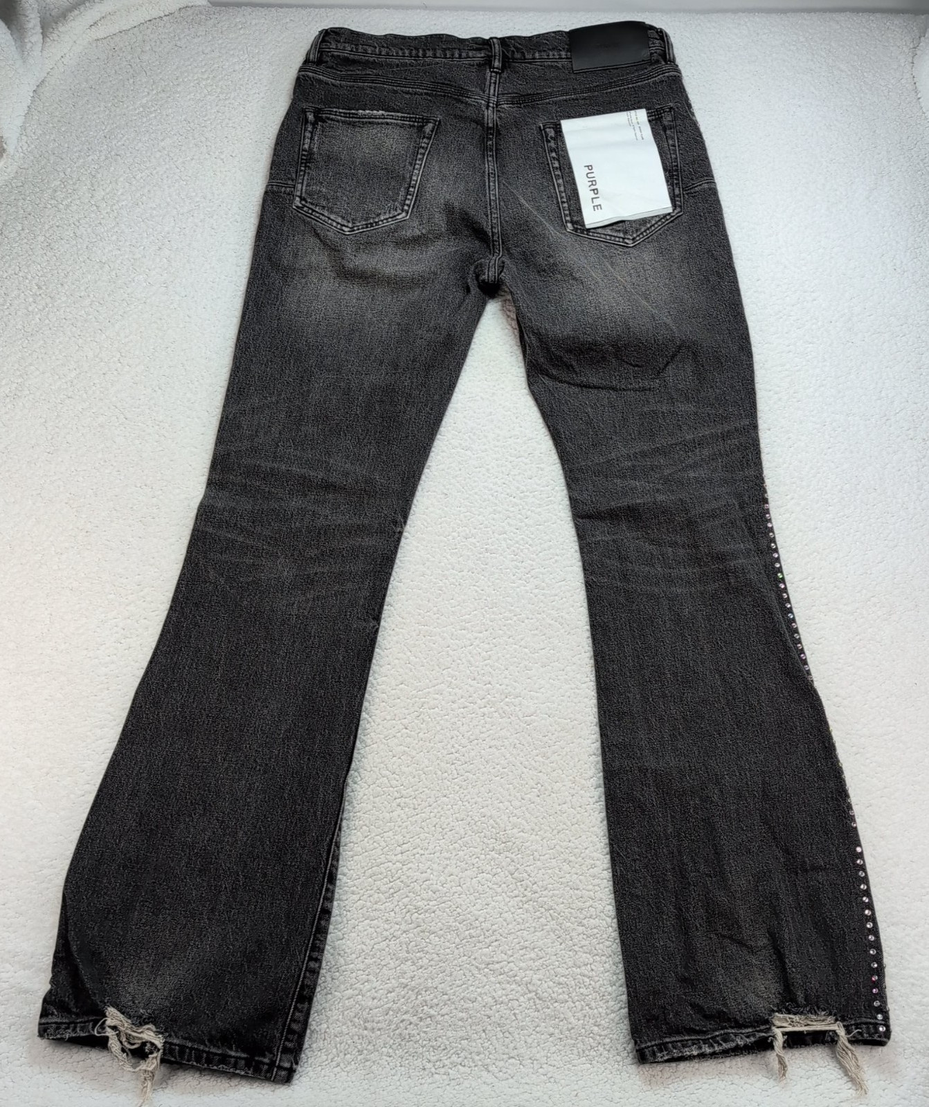 Purple Brand P004 Jeans Mens 36×34 Black Studded Distressed Rockstar