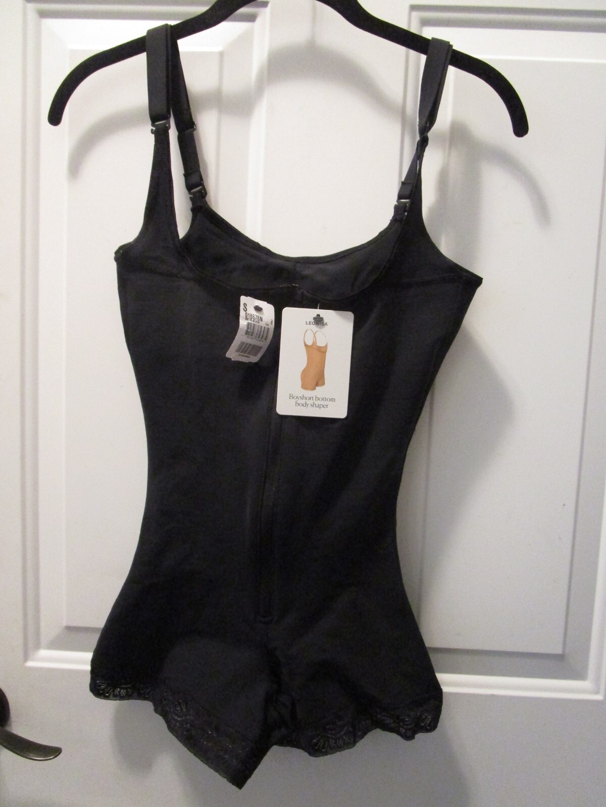 LEONISA FIRM TUMMY CONTROL BLACK BOYSHORT BODY SHAPER W/BUTT LIFTER SIZE SMALL