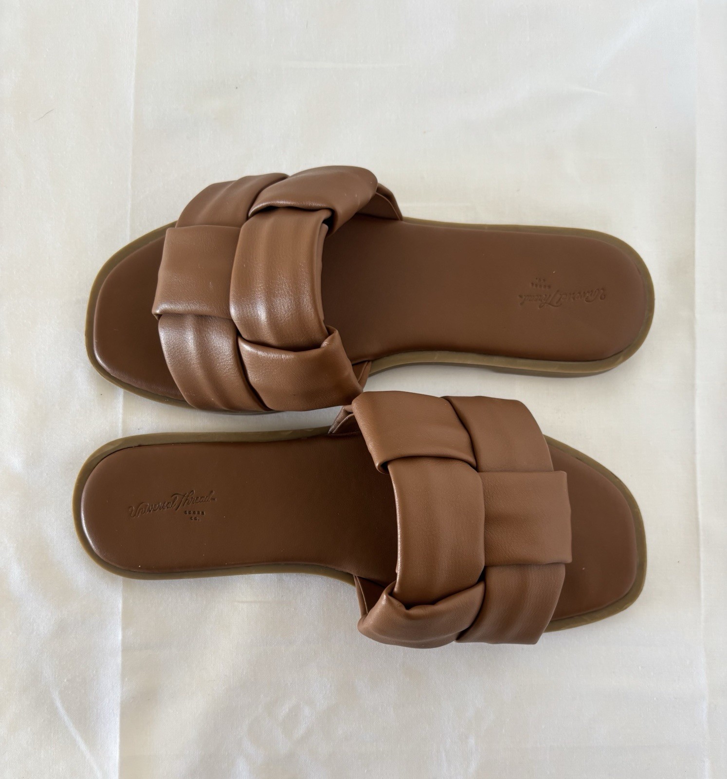 Woven/Braided Cognac Comfy Boho Slides/Sandles