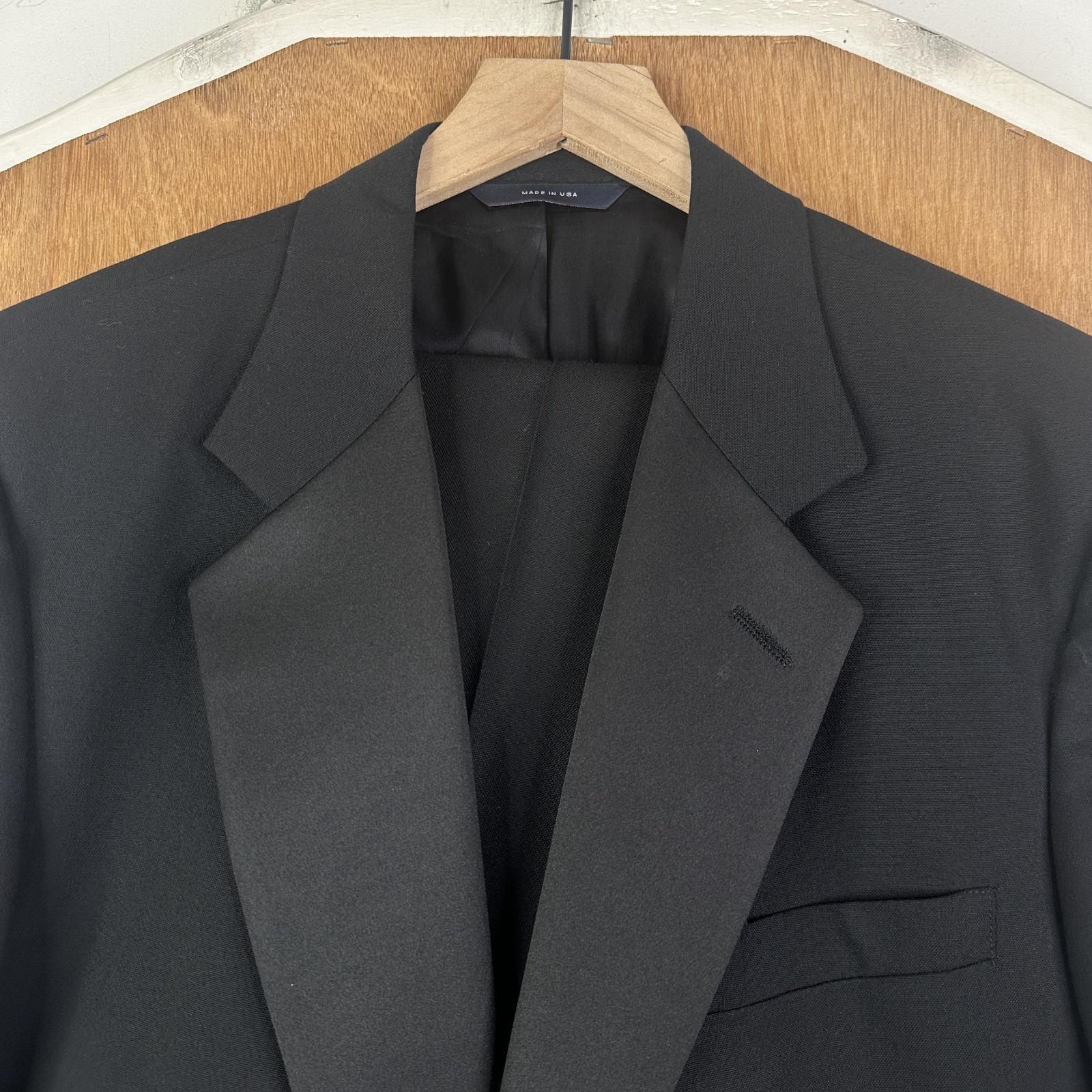 Brooks Brothers Tuxedo Mens 41S Black 1 Button 100% Wool Pants 34×28 Canvased