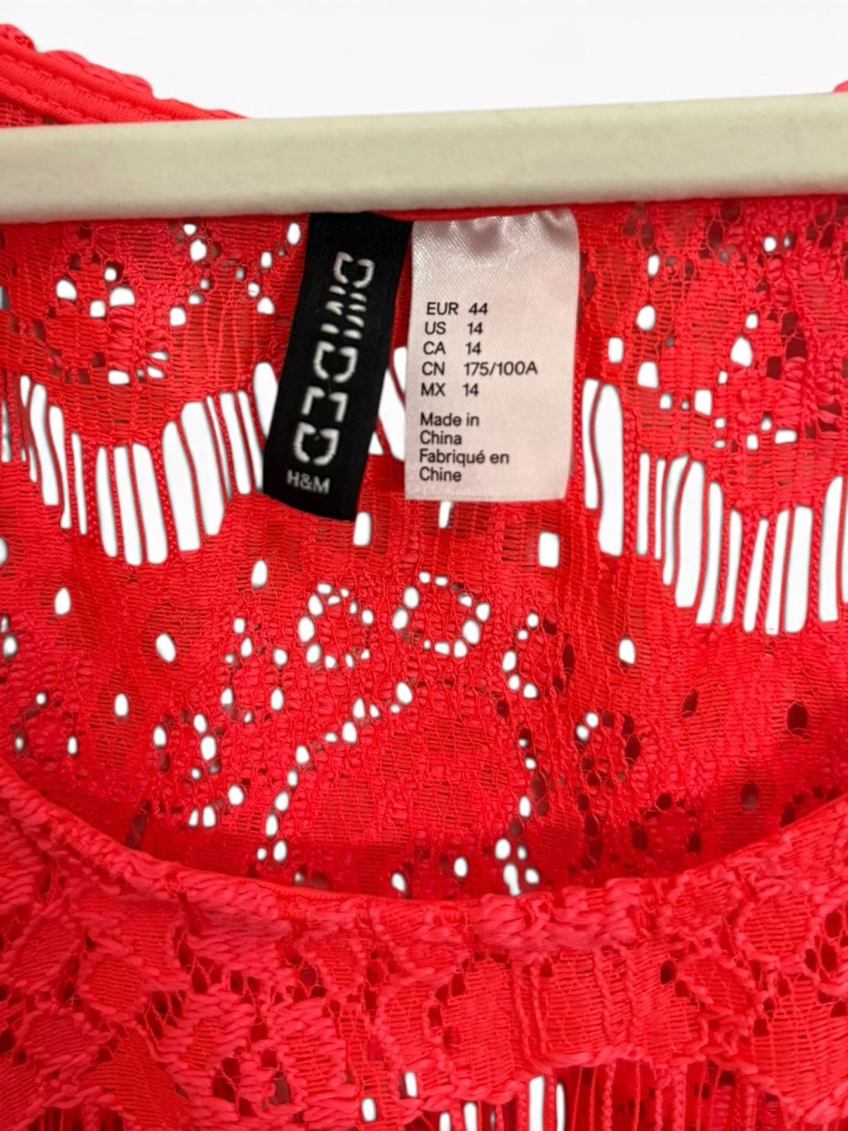 Divided by H&M Coral Pink Lace Crop Tank Top Size US 14
