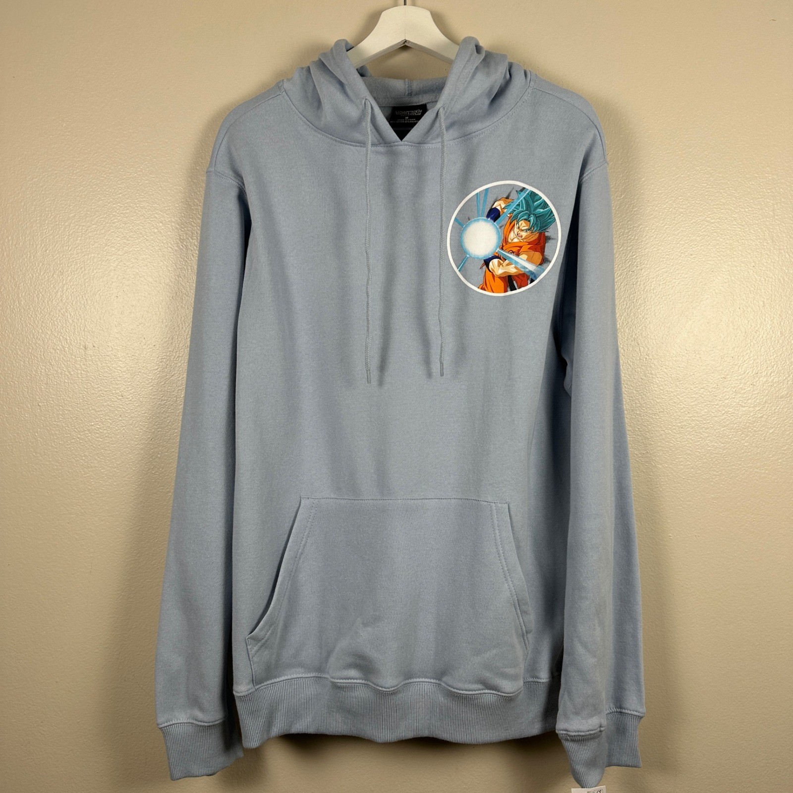 Dragon Ball Super Men’s Medium Hoodie Blue Goku Super Saiyan Graphic NEW