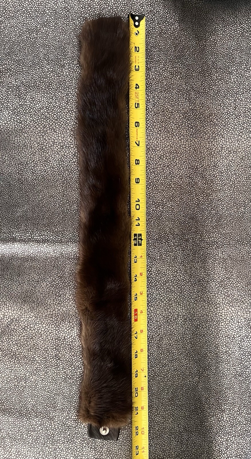 Classic Brown Mink Headband With Fur On The Inside And Snap In The Back
