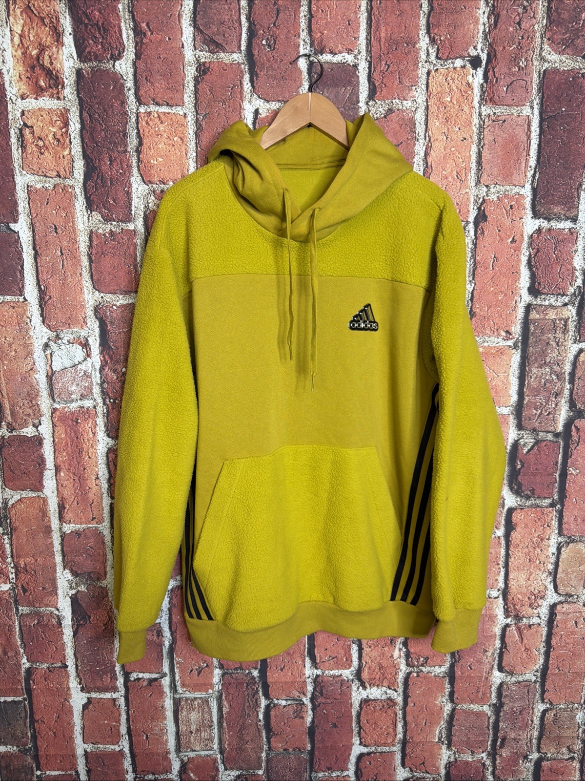 Adidas Mens Yellow Downtown Hoodie 2XL