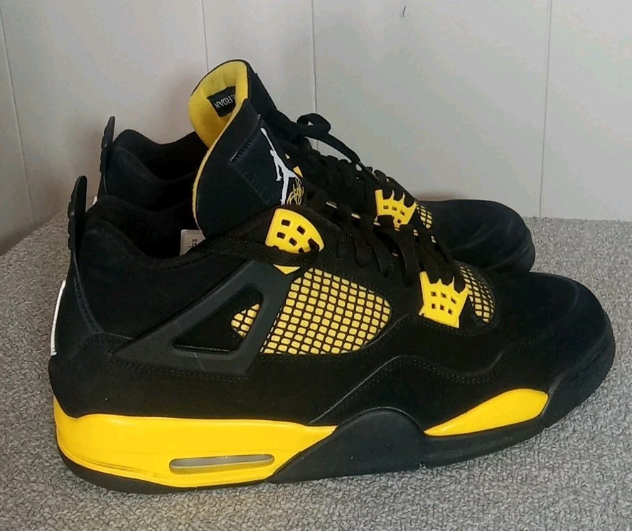 Jordan 4 Retro Thunder Men’s Size 14 Black And Yellow DH6927-017