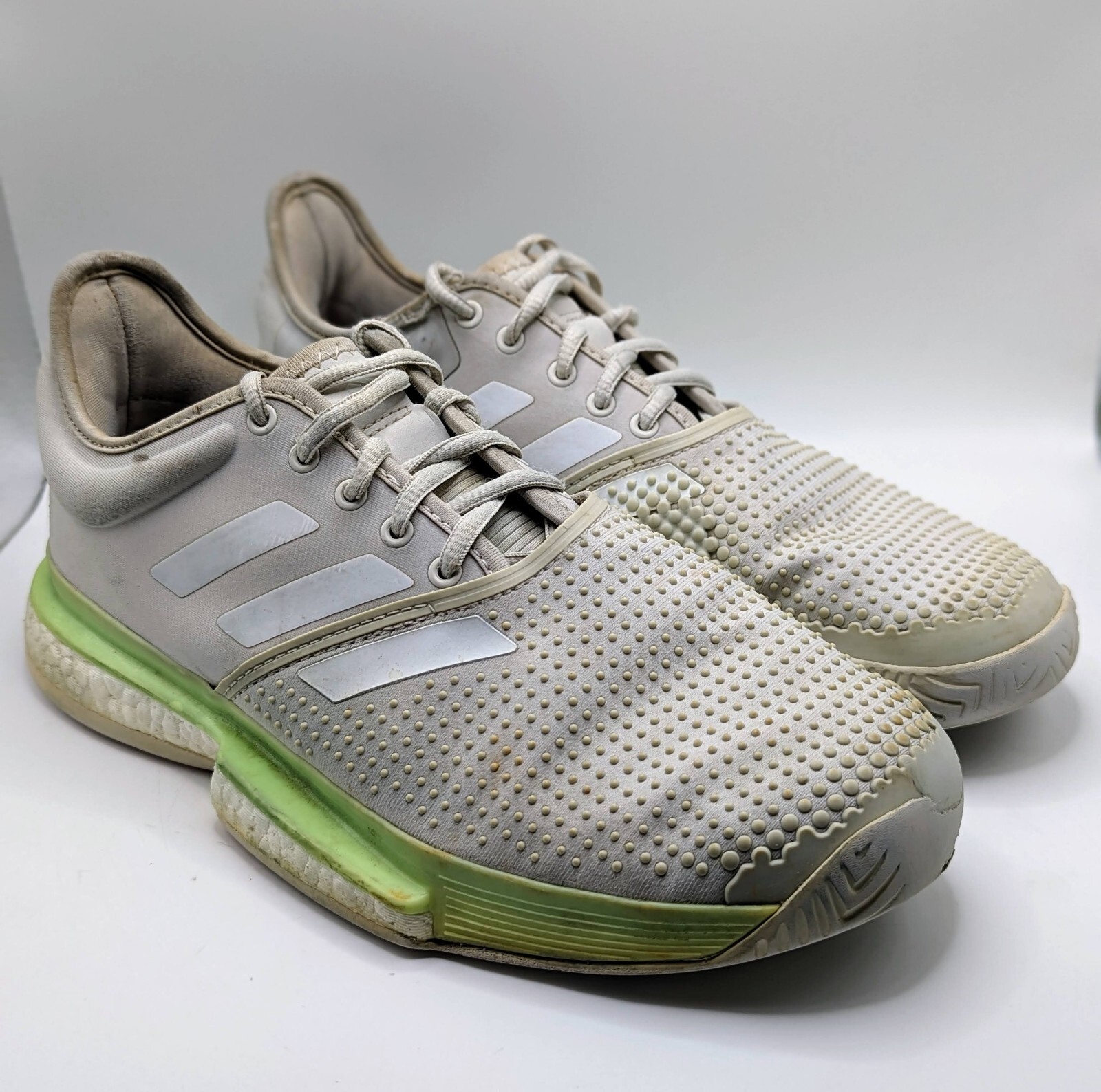 Adidas SoleCourt Boost Gray & Mint Green Womens Size 8.5 Tennis Shoe SEE PHOTOS