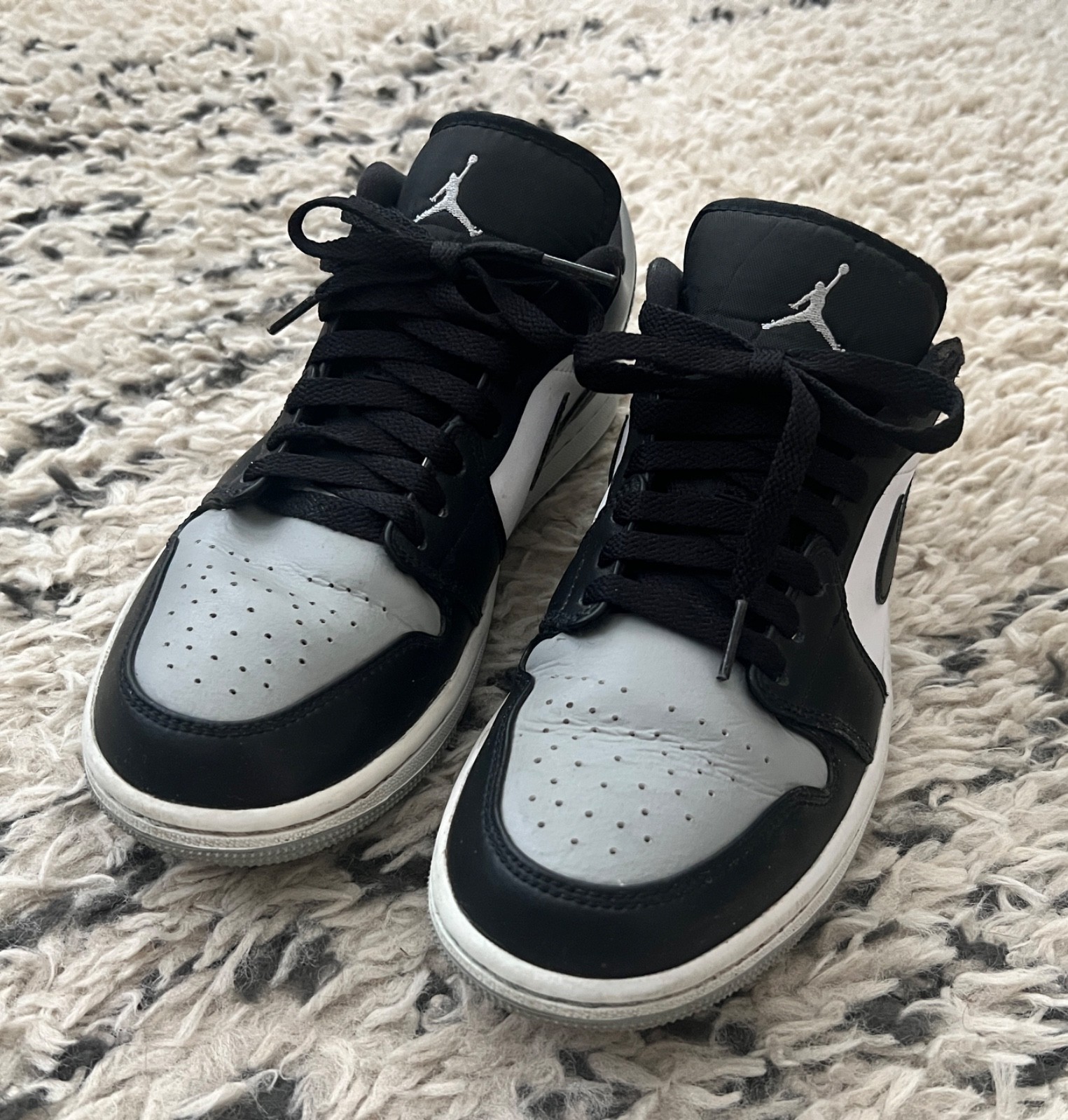Nike Air Jordan 1 Low Shadow Toe Light Smoke Grey Black Men’s Size 7.5 Sneakers