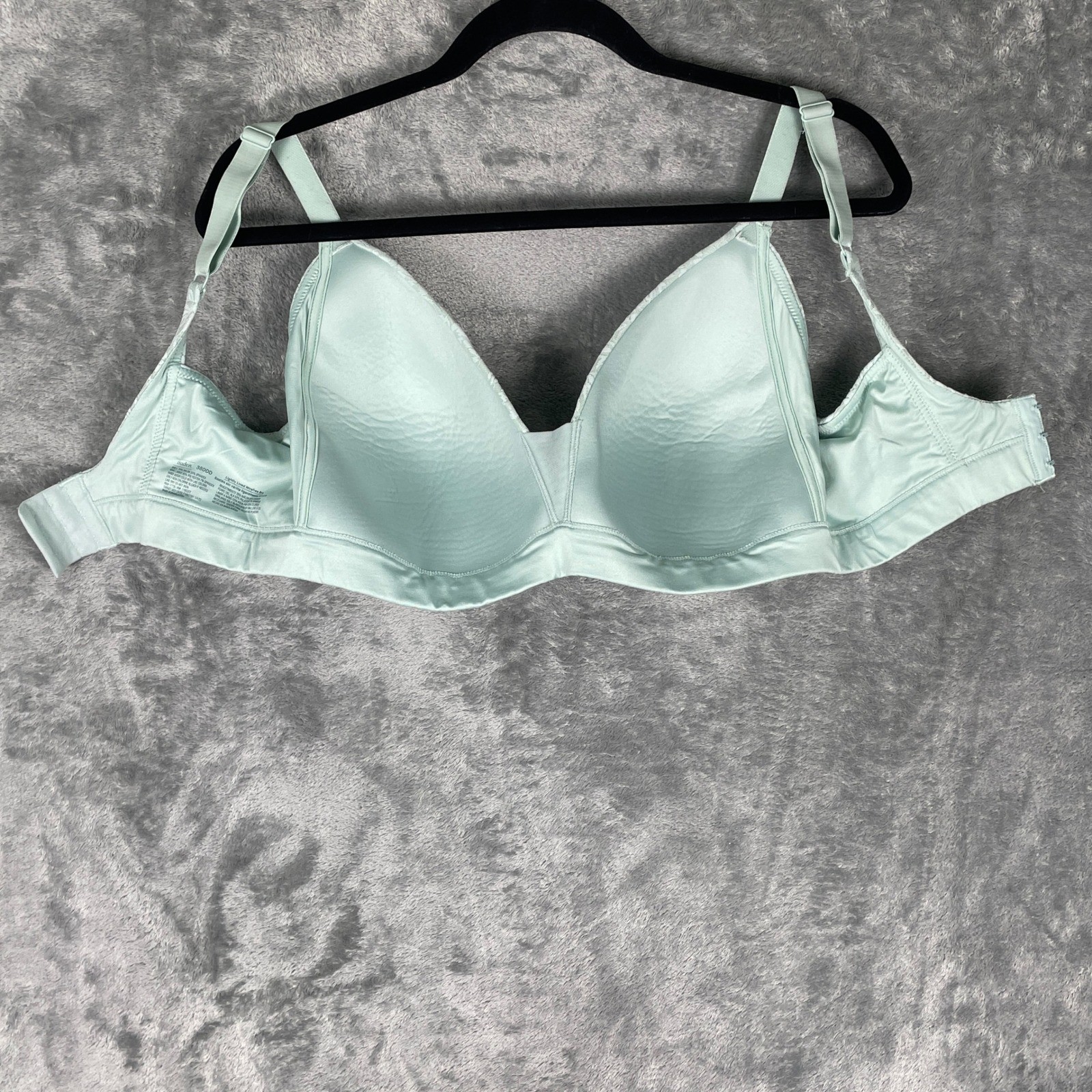 Auden Wirefree Bra Womens 38DDD Mint Green Excellent Floral Lace Lightly Lined