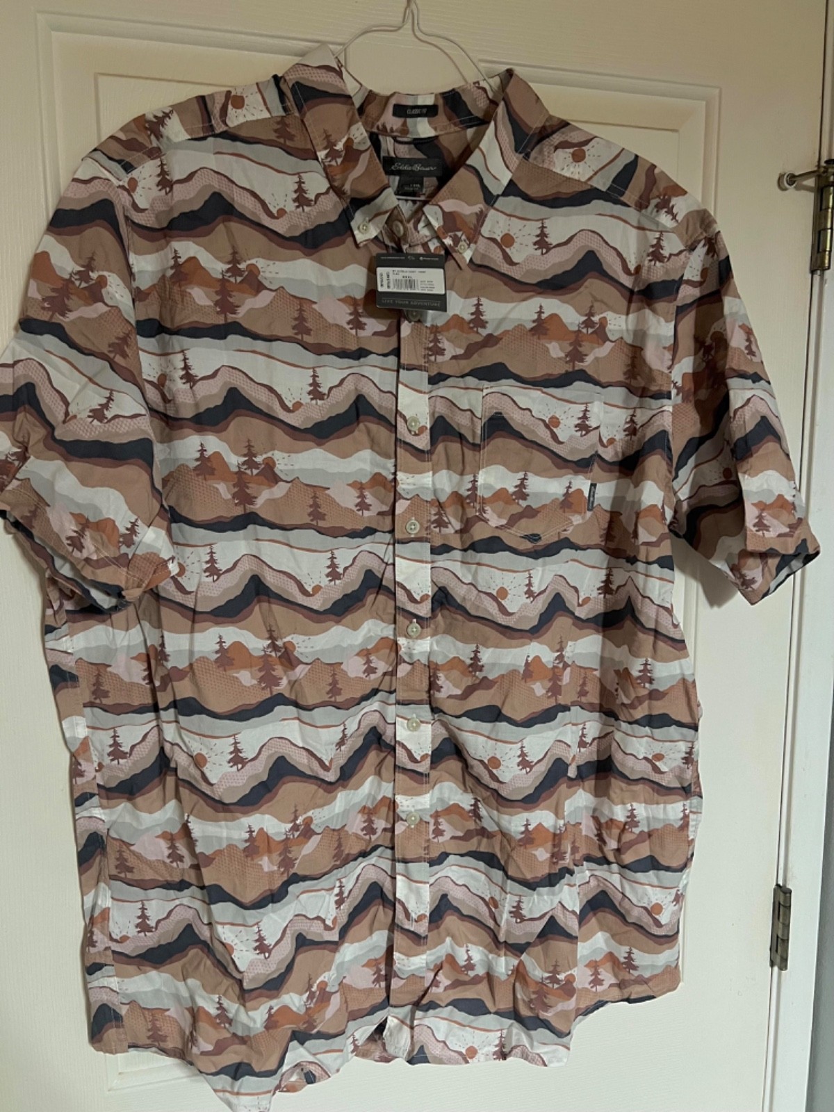Men’s Eddie Bauer “Short-Sleeve Baja Woven Button Up Shirt- 3XLTall