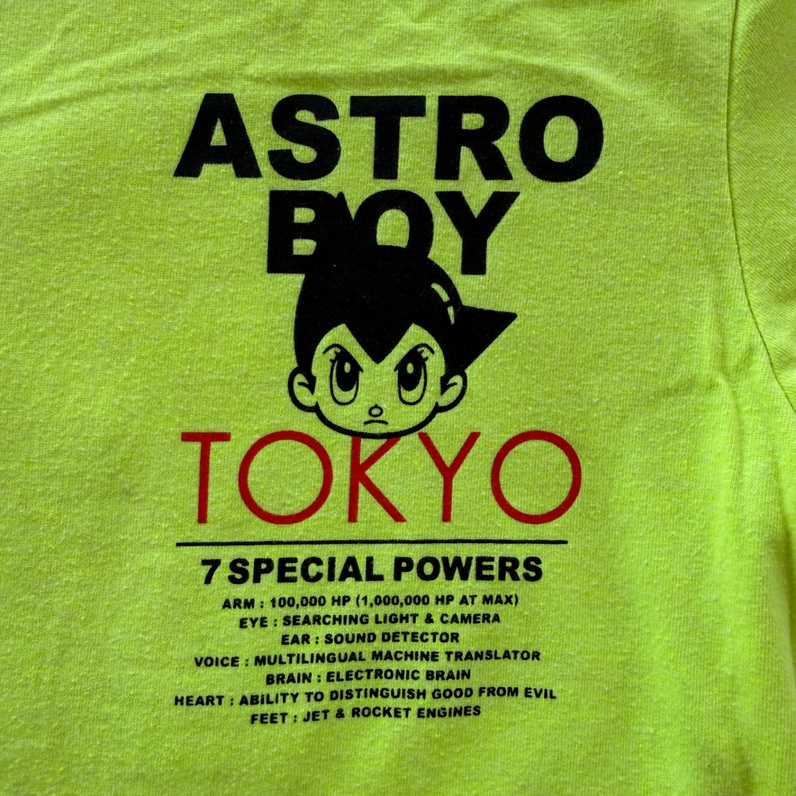 Astro Boy Tokyo Southpole Collab Graphic Tshirt Mens Size Small Neon Green Anime