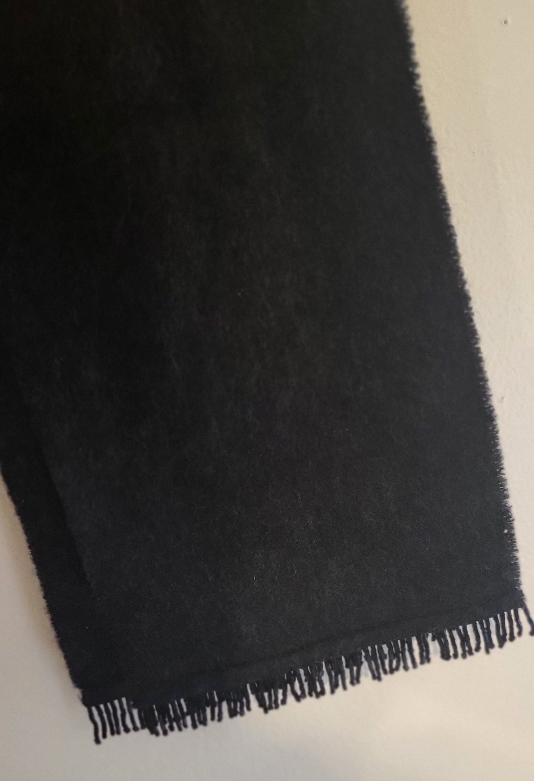 J.Crew 100% Cashmere Scarf 65×6 Inches Scotland Bead Fringe Black