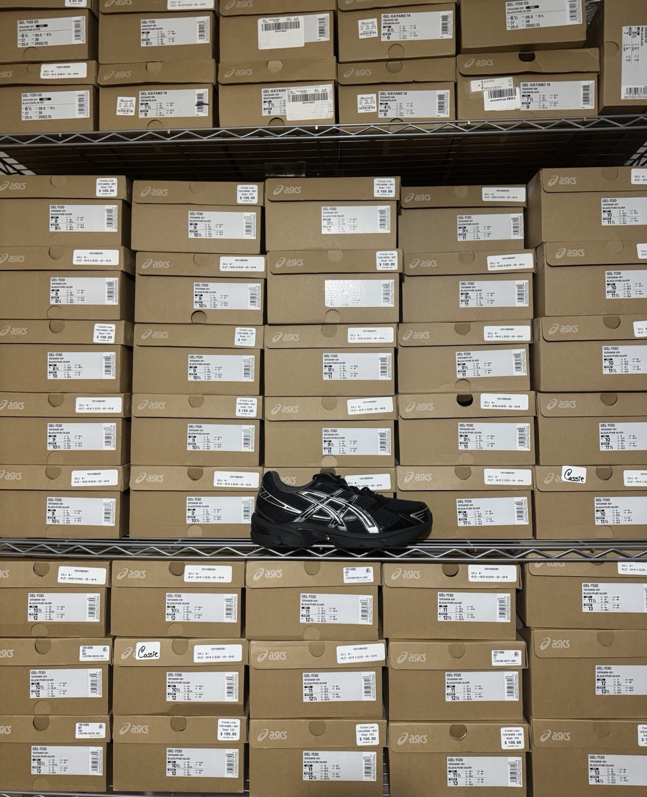 ASICS Gel-1130 Black Pure Silver 1201A906-001 Men’s GS
