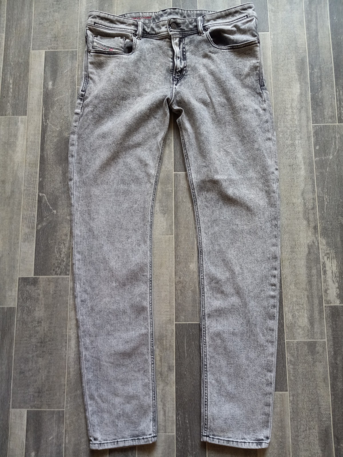 Diesel Jeans 1979 Sleenker Mens Size 34×33 Gray Skinny Fit Stretch Acid Wash