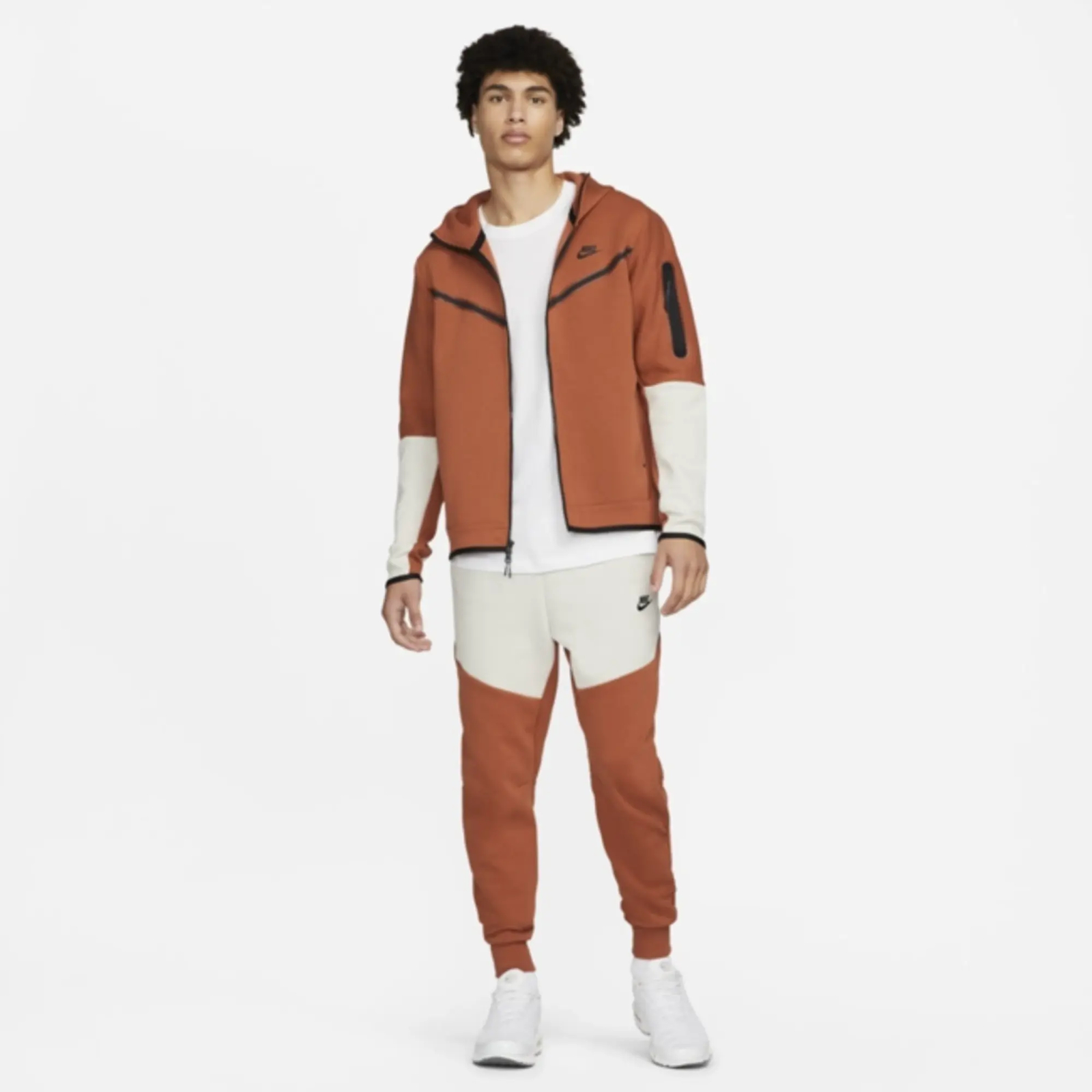 Nike Tech Fleece Windrunner Hoodie Burnt Sunrise Orange Bone CU4489-825 2XL Men