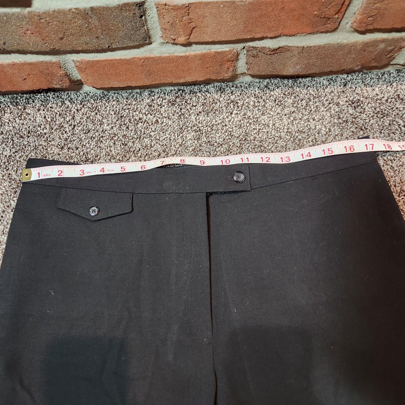 JM Collection Womens Black Flat Front Career Pants Slacks 14S Polyester Rayon Bl