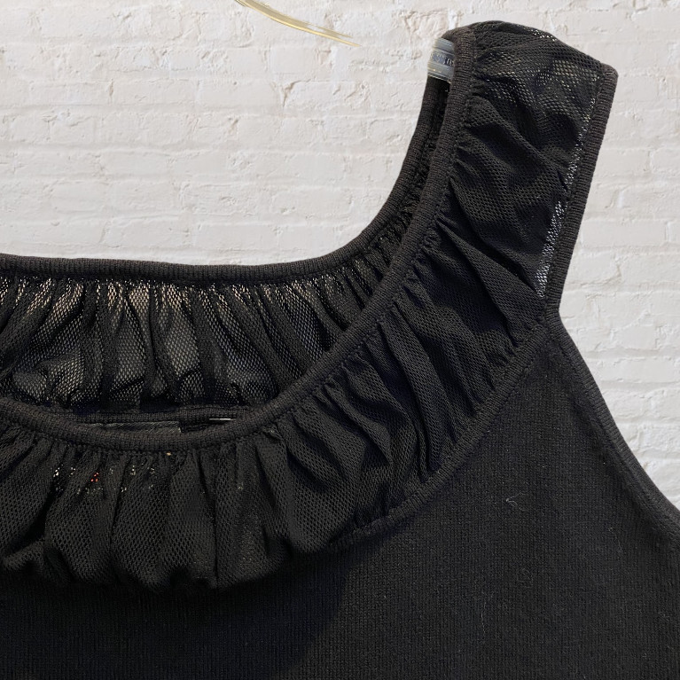 AXCESS — Black Tank with Mesh Collar, Sleeveless, Cotton