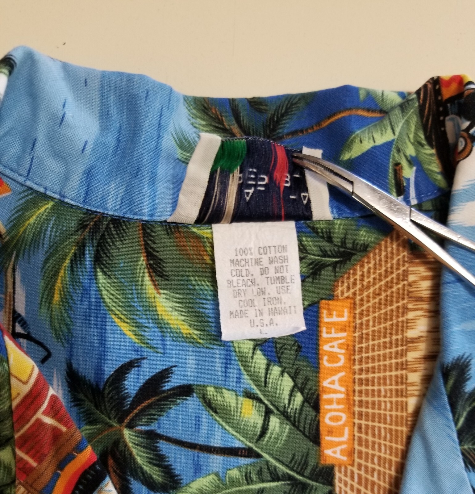 Aloha Republic Hawaiian Aloha Cafe Motorcycle Cotton Button Up Shirt Men’s Sz L