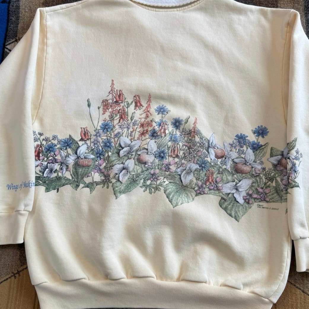 Vintage 90s Women’s Art Unlimited Butterfly Nature Outdoor Sweatshirt Size Small